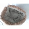 Czapka futrzana ciemnoszara z beżowym futrem